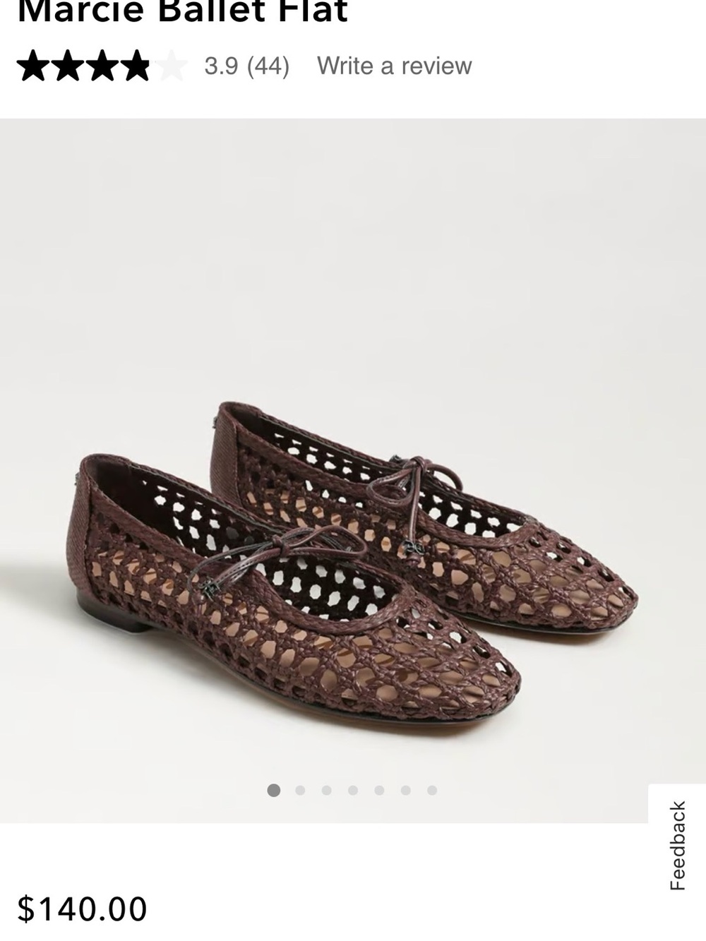 Sam Edelman Marcie Crochet Ballet Flat — Dark Brown